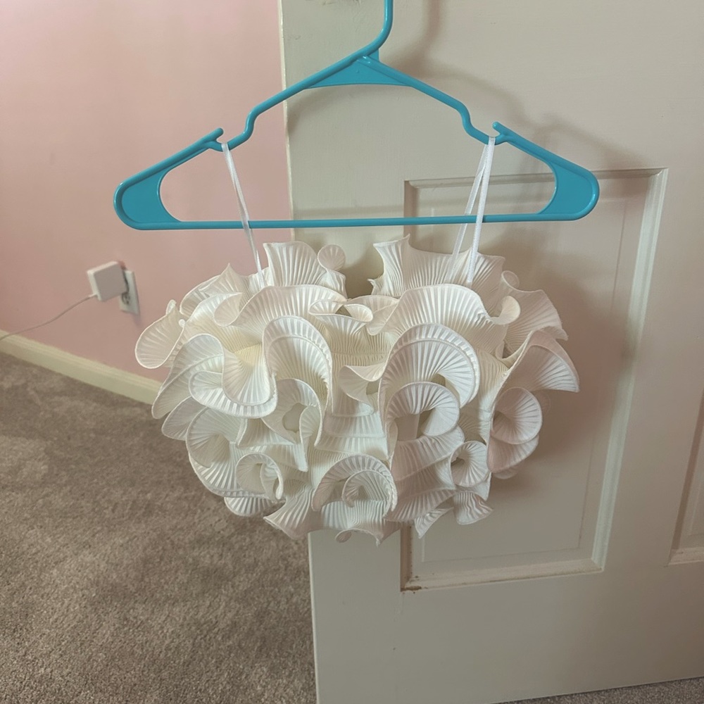 Swirly White Strapless Crop